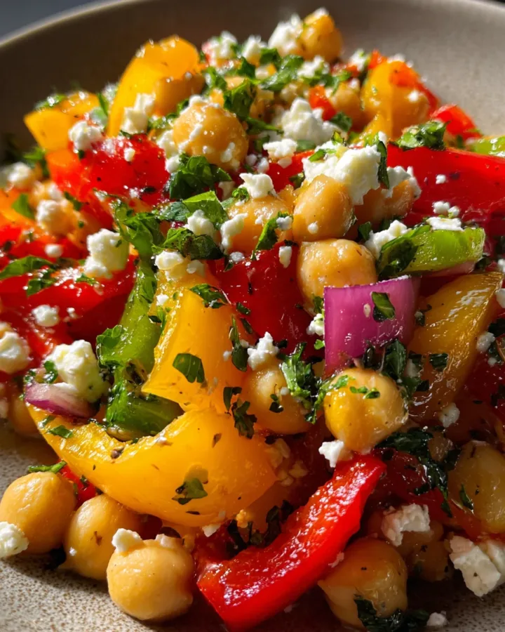 Bell Pepper & Feta Chickpea Salad