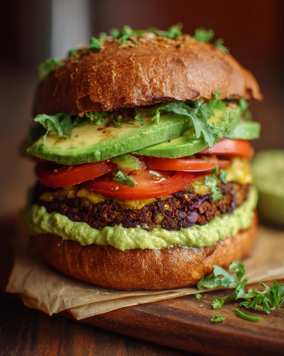 Black Bean Burgers with Avocado Crema