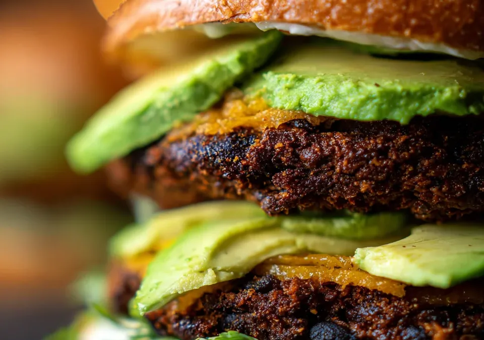Black Bean Burgers with Avocado Crema