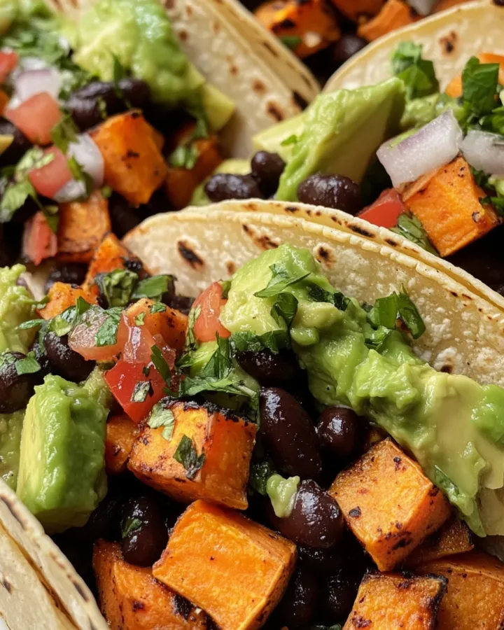 Black Bean & Sweet Potato Tacos with Avocado