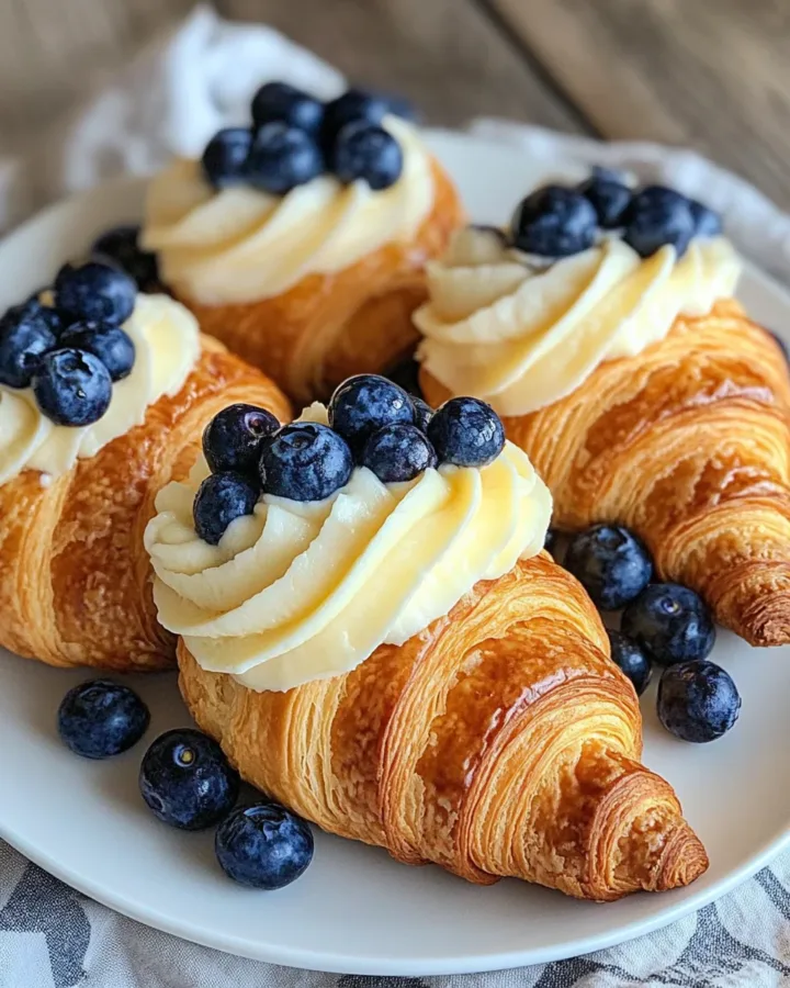 Blueberry cheesecake croissant bombs