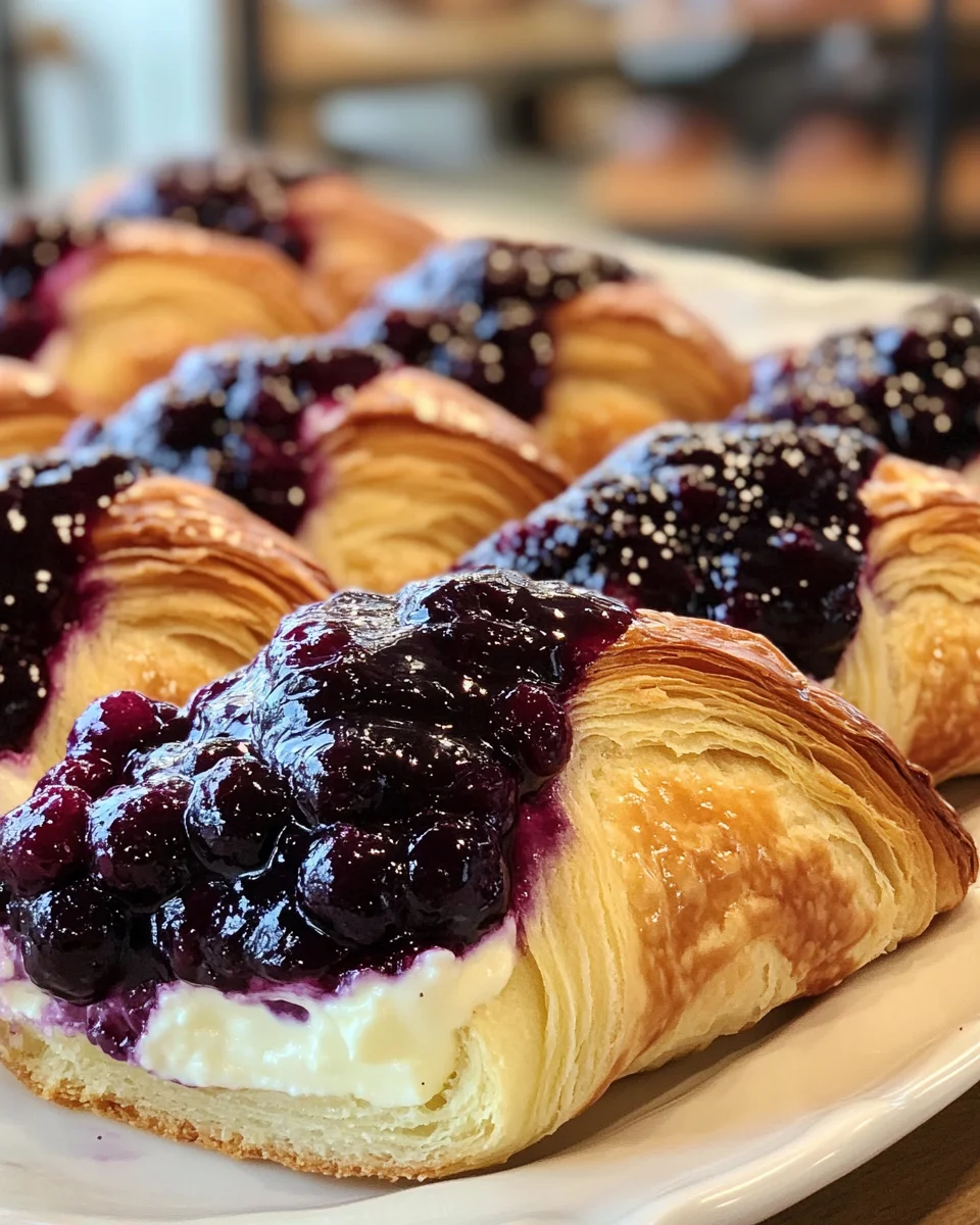 Blueberry cheesecake croissant bombs