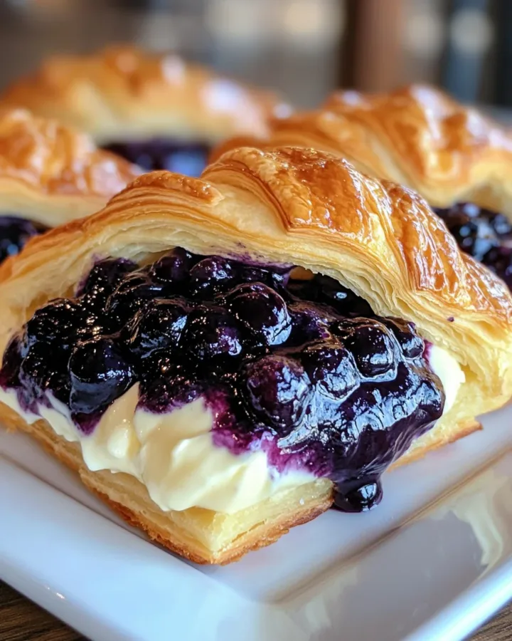 Blueberry cheesecake croissant bombs