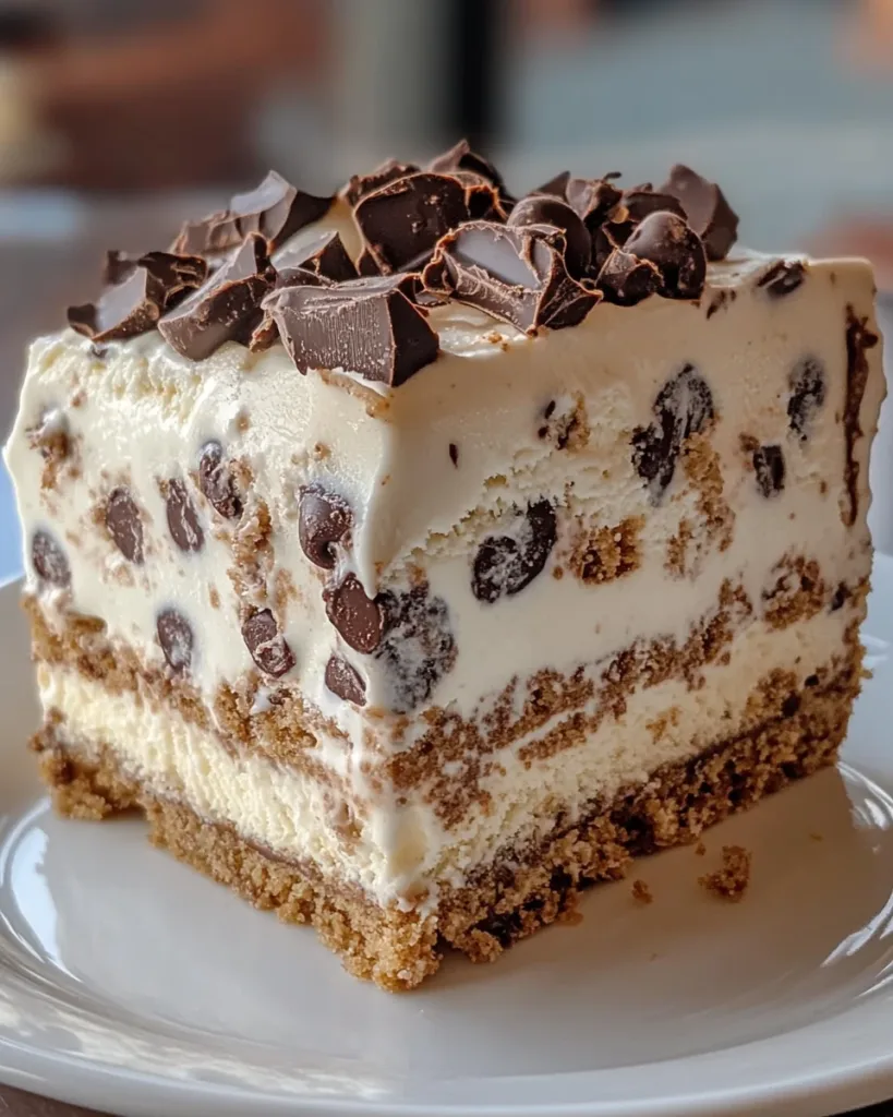 CHOCOLATE CHIP COOKIE DOUGH ICE CREAM CAKE