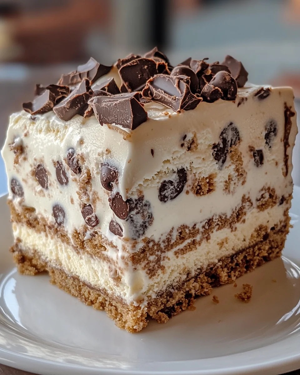 CHOCOLATE CHIP COOKIE DOUGH ICE CREAM CAKE