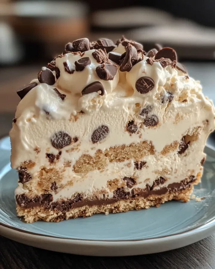 CHOCOLATE CHIP COOKIE DOUGH ICE CREAM CAKE