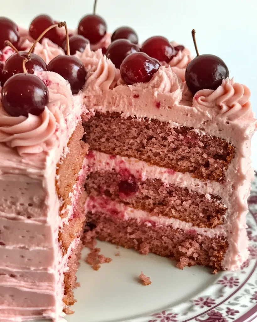 Cherry Cake with Cherry Cream Cheese Frosting
