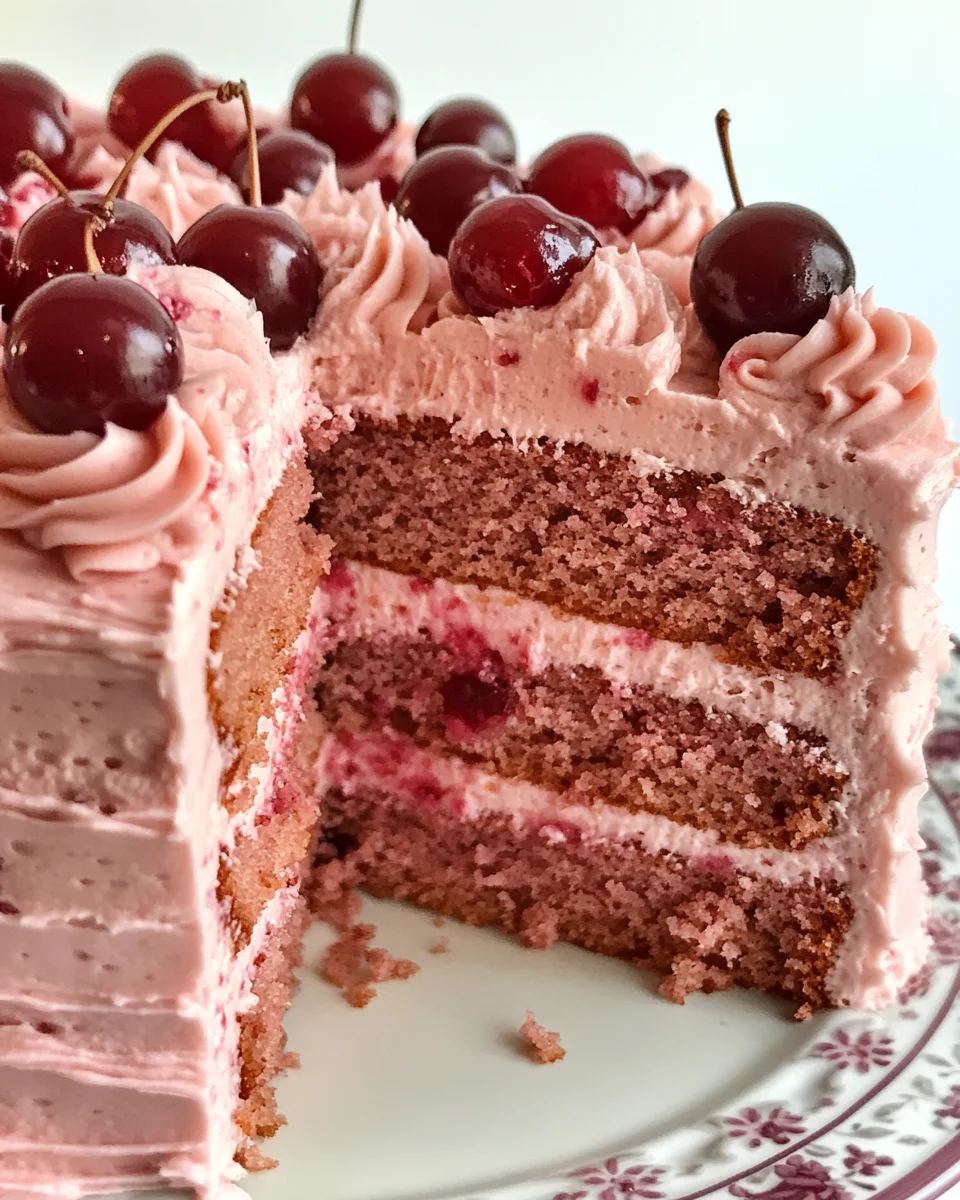 Cherry Cake with Cherry Cream Cheese Frosting