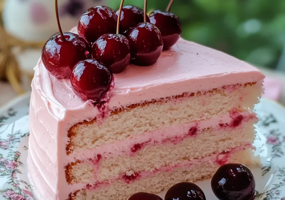 Cherry Cake with Cherry Cream Cheese Frosting
