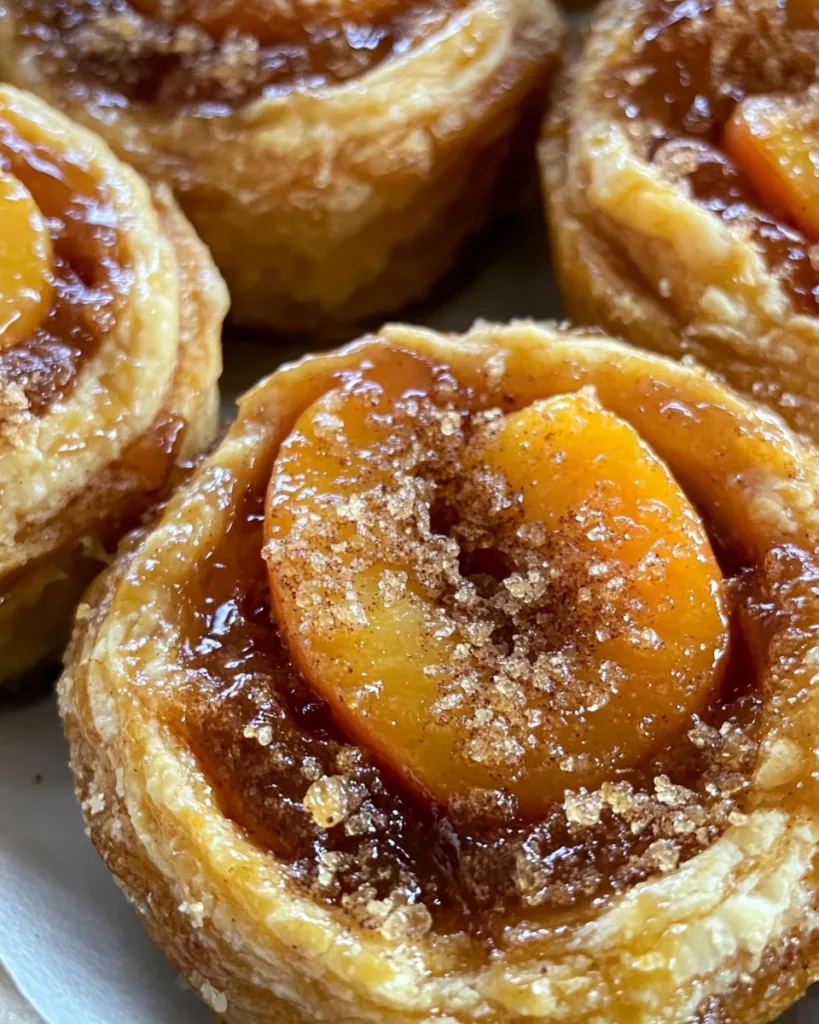 Cinnamon Peach Upside-Down Puff Pies