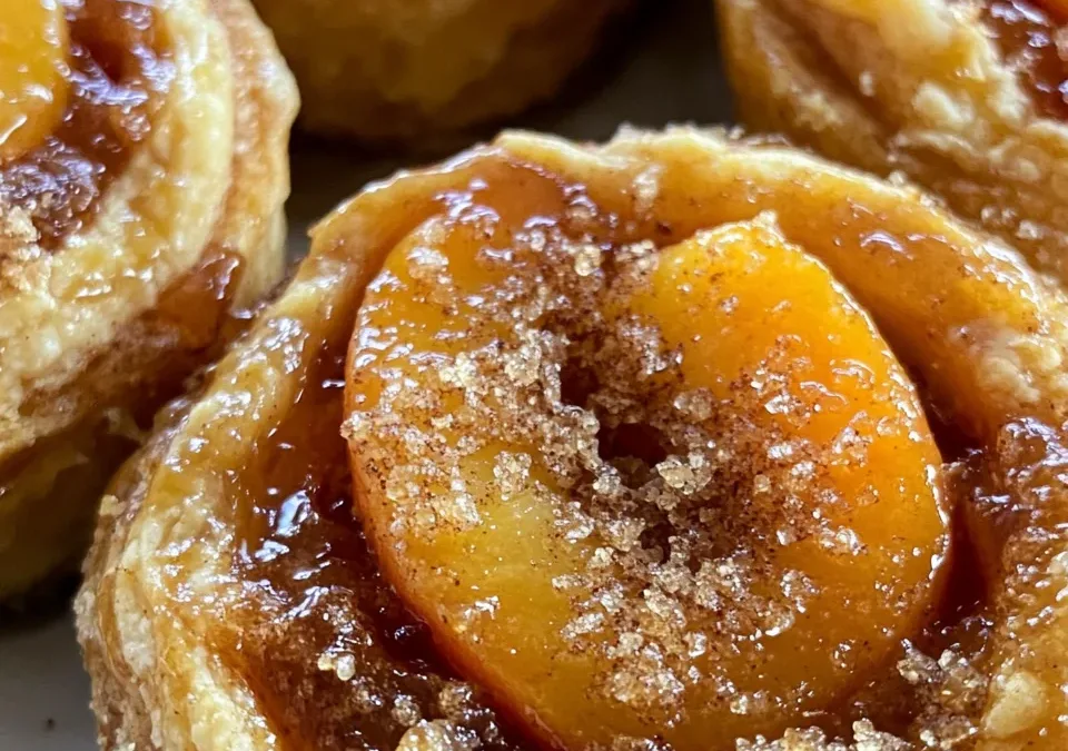 Cinnamon Peach Upside-Down Puff Pies