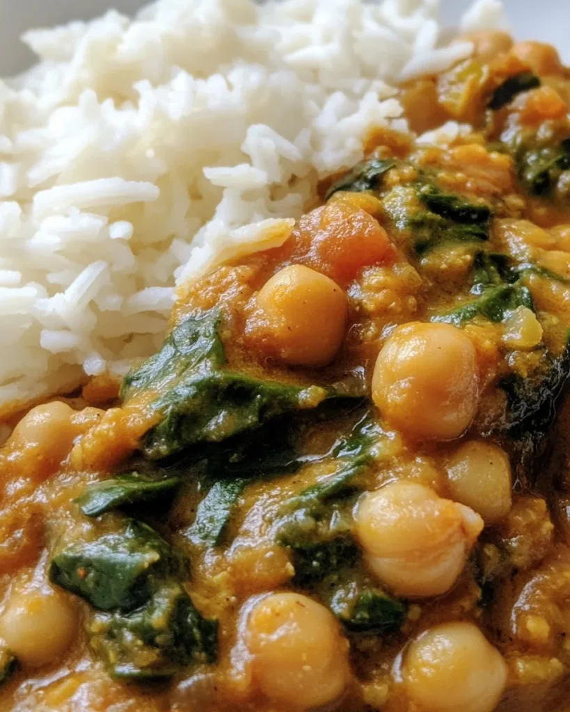 Curried Chickpea & Spinach Stew with