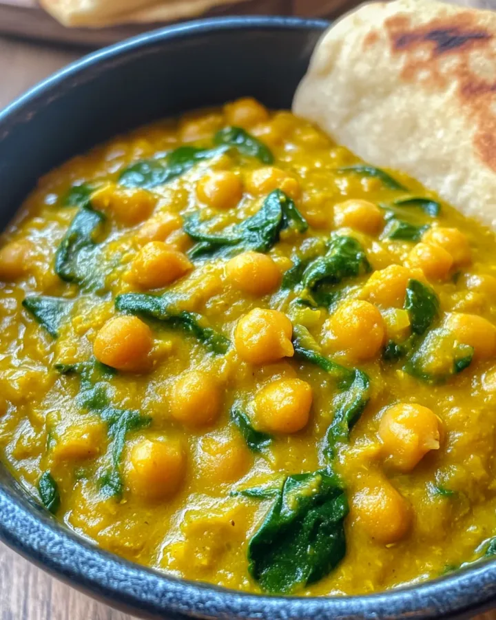 Curried Chickpea & Spinach Stew 