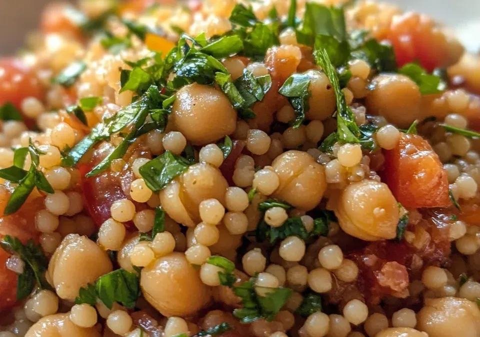 Fregola Salad with Olive Relish & Chickpeas