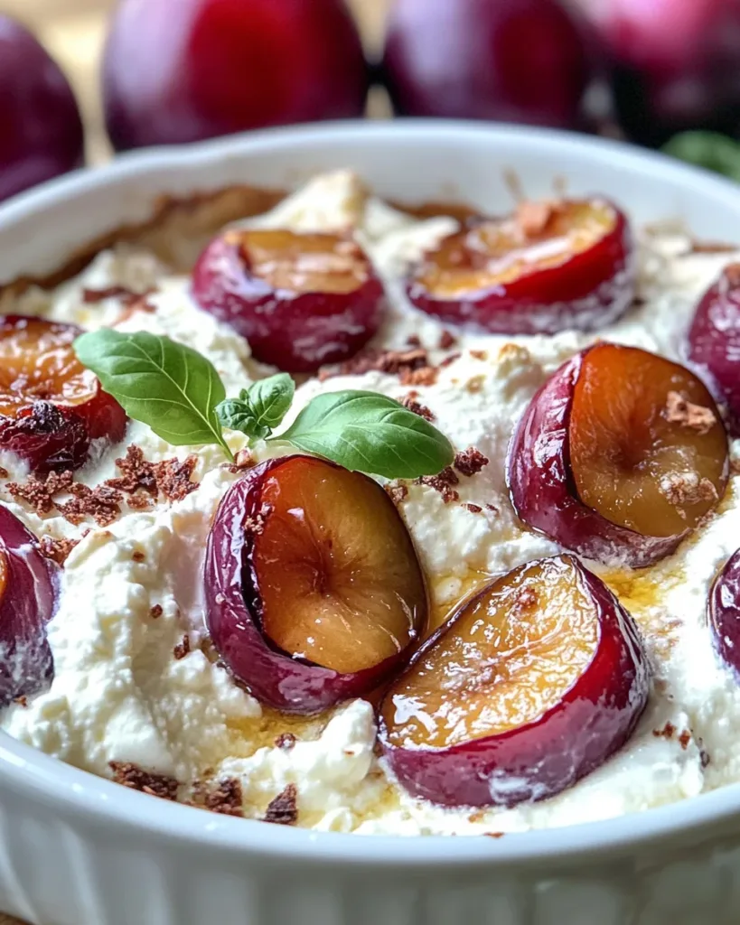 Honey-Baked Plums with Mascarpone