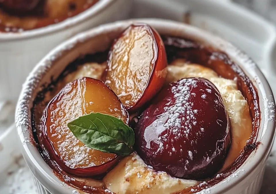 Honey-Baked Plums with Mascarpone