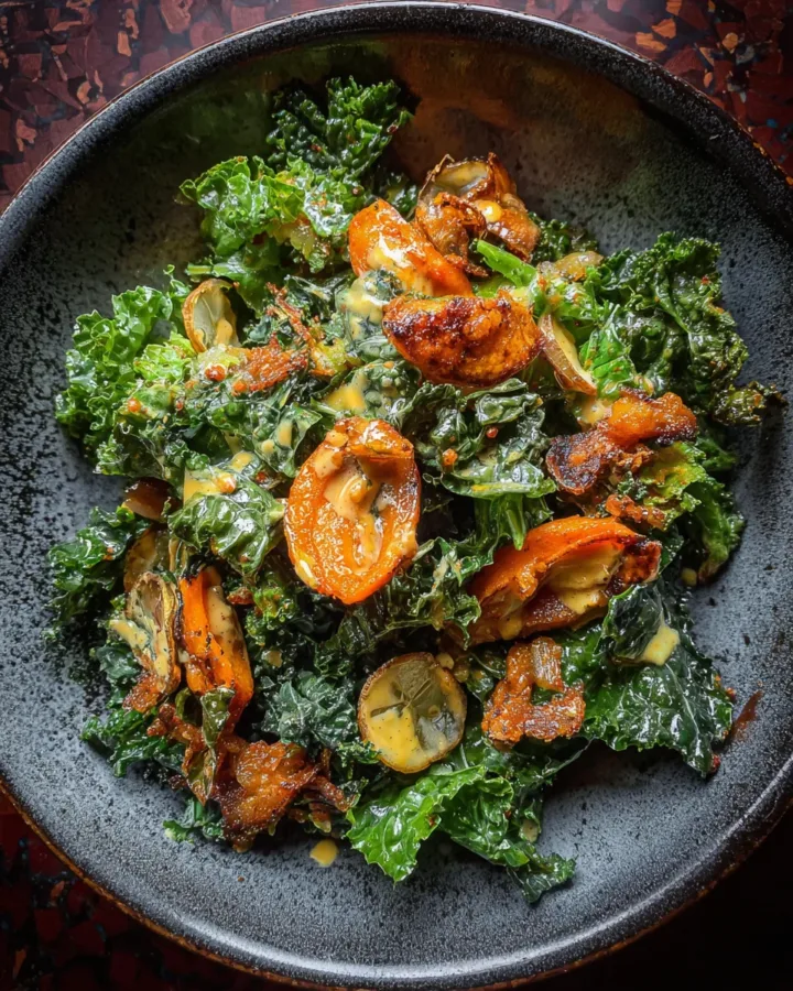 Kale Salad with Carrot Ginger Dressing