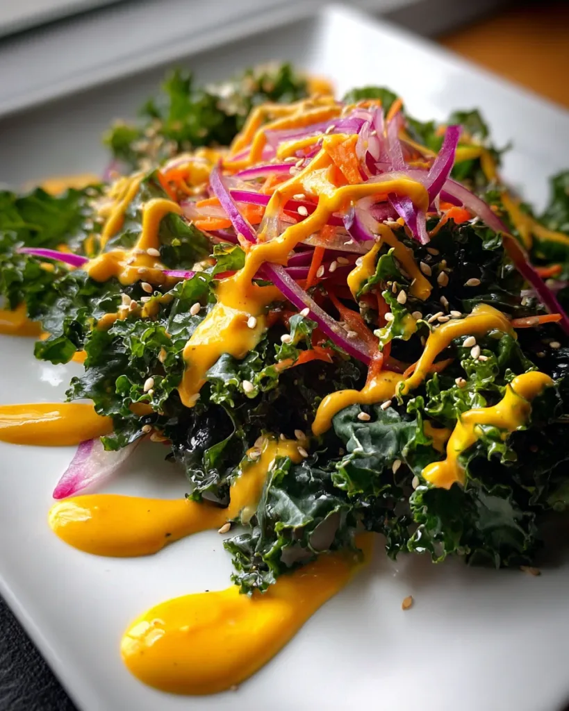 Kale Salad with Carrot Ginger Dressing