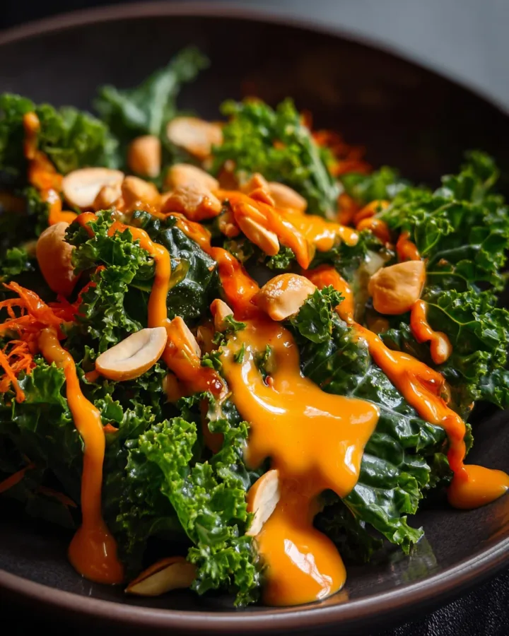 Kale Salad with Carrot Ginger Dressing