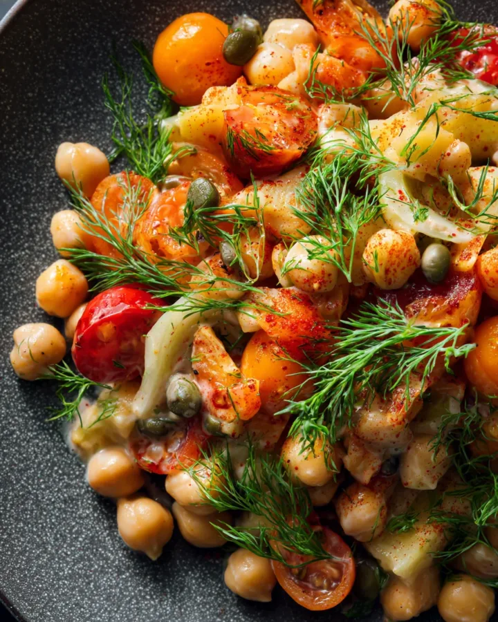 Mashed Chickpea Salad with Dill & Capers