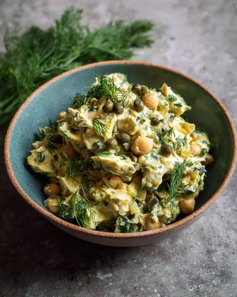 Mashed Chickpea Salad with Dill & Capers