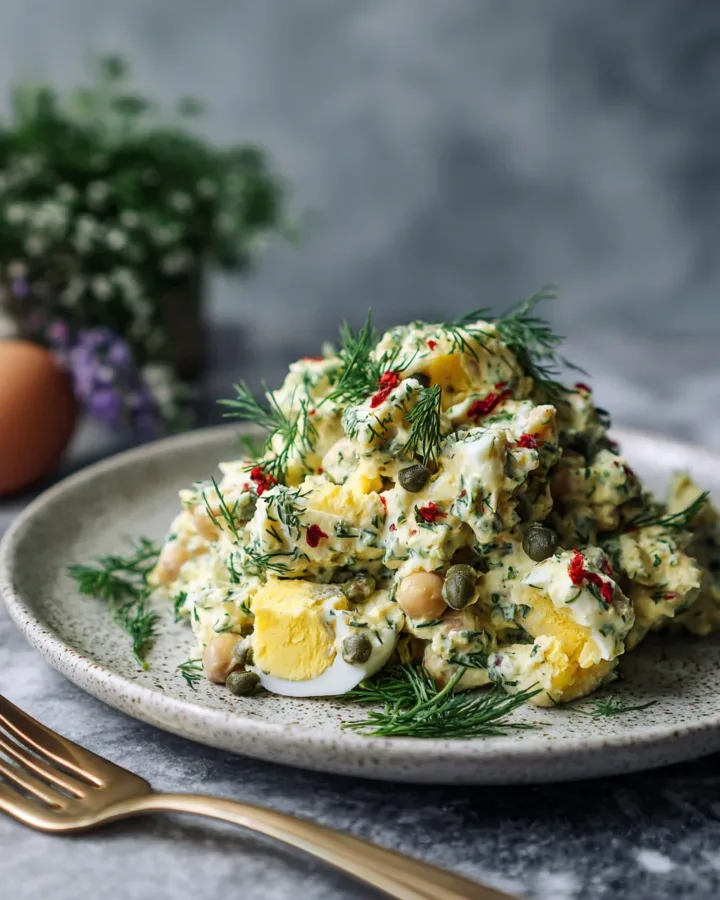 Mashed Chickpea Salad with Dill & Capers