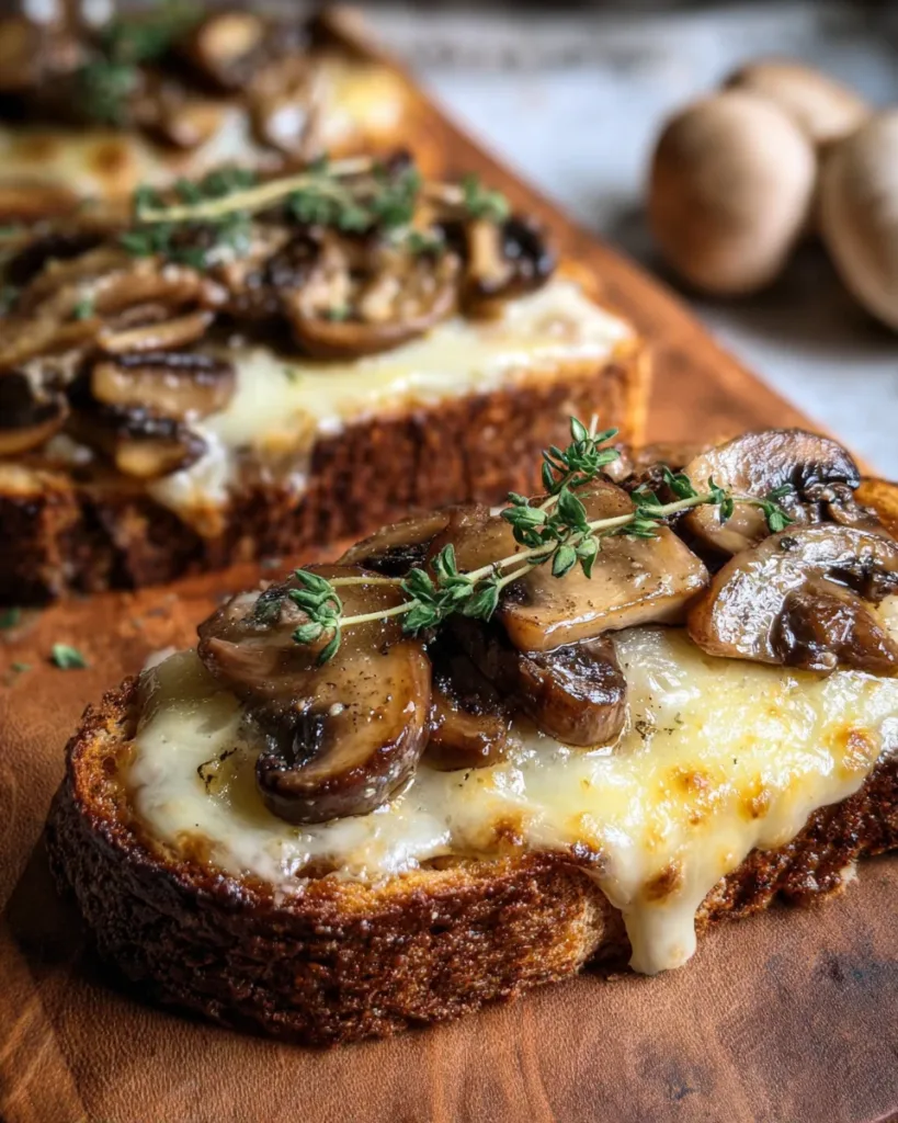 Mushroom and Swiss Melt on Rye