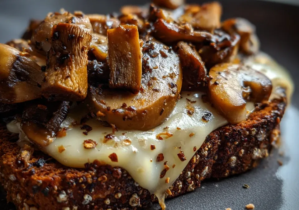 Mushroom and Swiss Melt on Rye