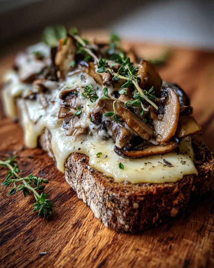 Mushroom and Swiss Melt on Rye