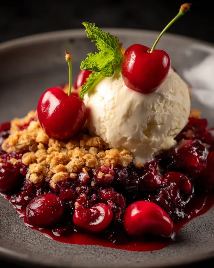 No-Added-Sugar Cherry Crumble