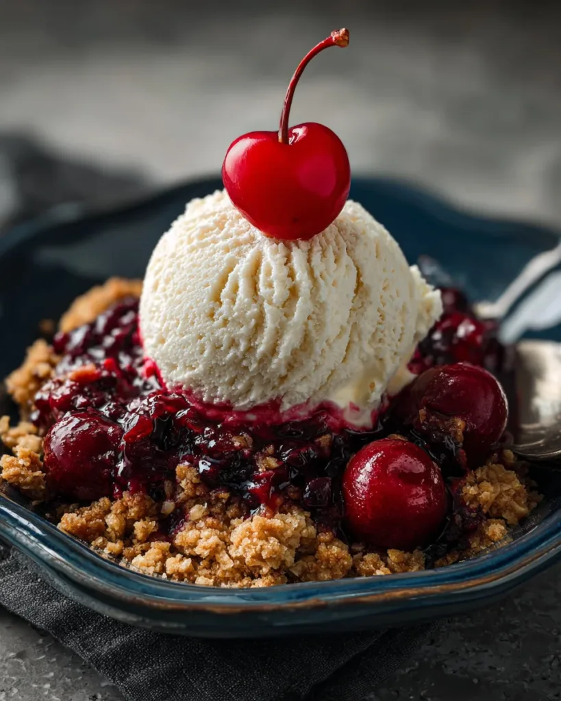 No-Added-Sugar Cherry Crumble