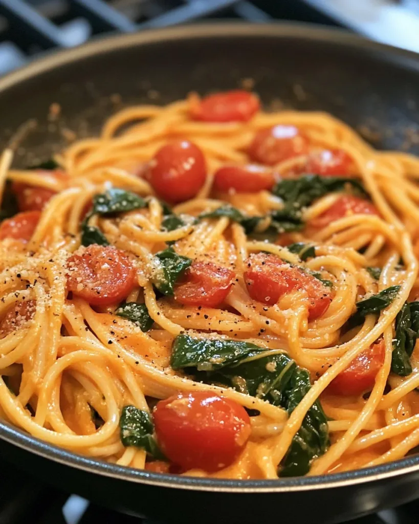 One‑Pot Creamy Tomato & Spinach Pasta