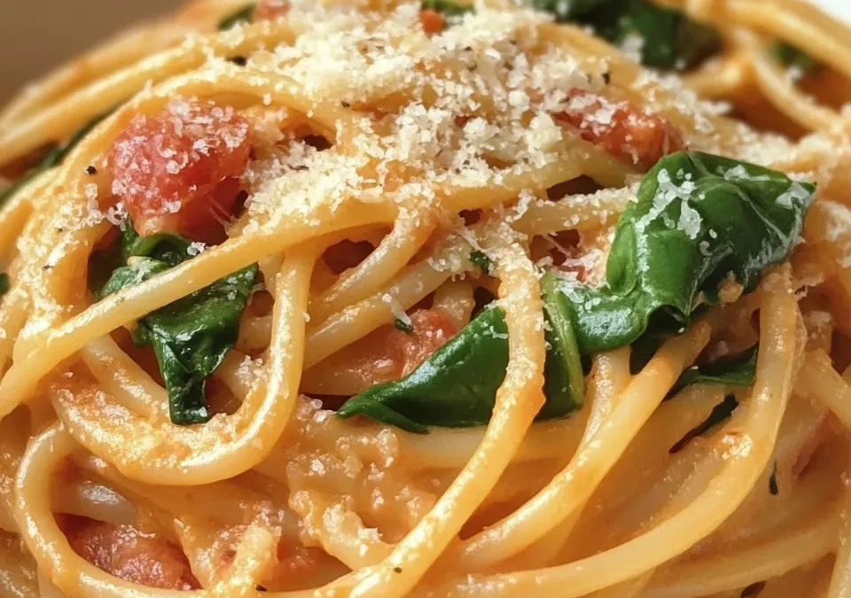 One‑Pot Creamy Tomato & Spinach Pasta
