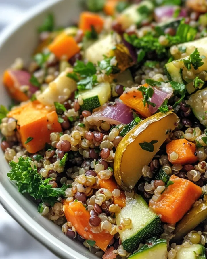 Quinoa & Lentil Salad with Roasted Vegetables 