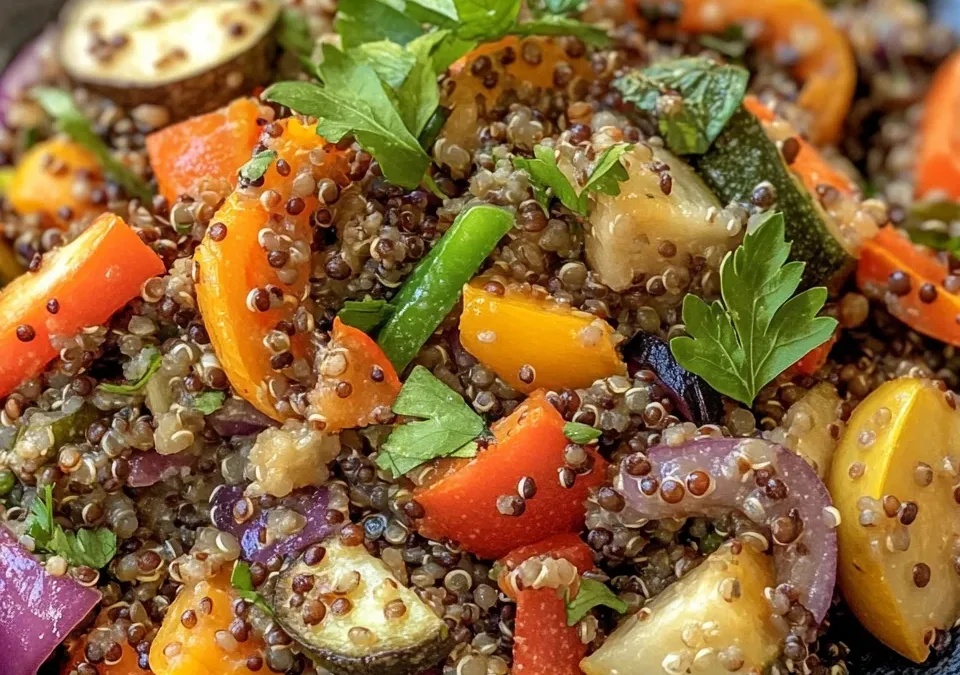 Quinoa & Lentil Salad with Roasted Vegetables