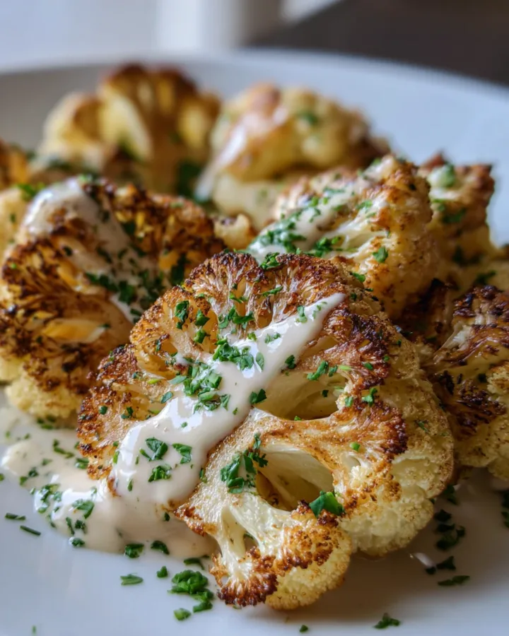 Roasted Cauliflower with Tahini Ranch