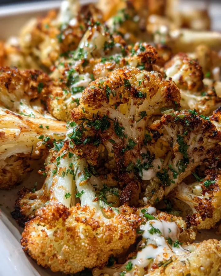 Roasted Cauliflower with Tahini Ranch