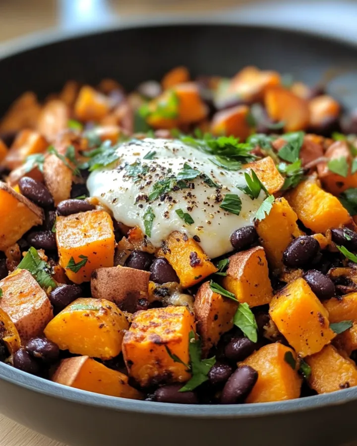 Savory Sweet Potato & Black Bean Hash
