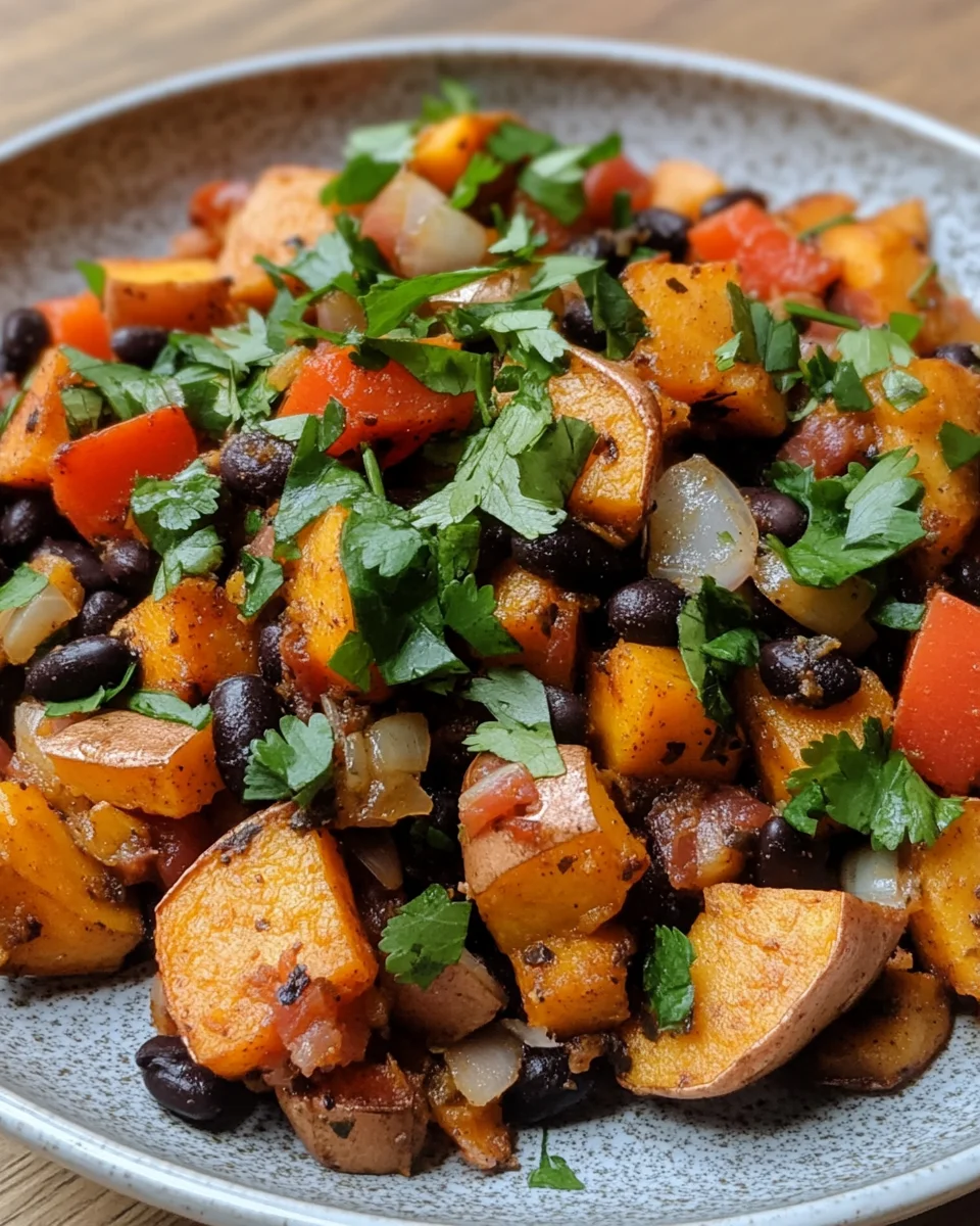 Savory Sweet Potato & Black Bean Hash