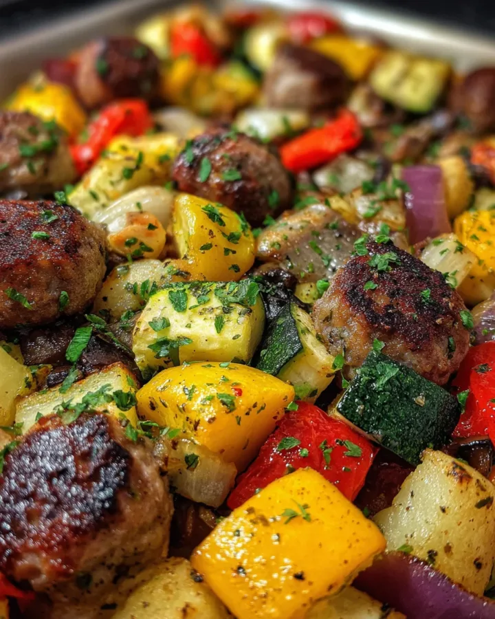 Sheet Pan Sausage and Veggie Hash