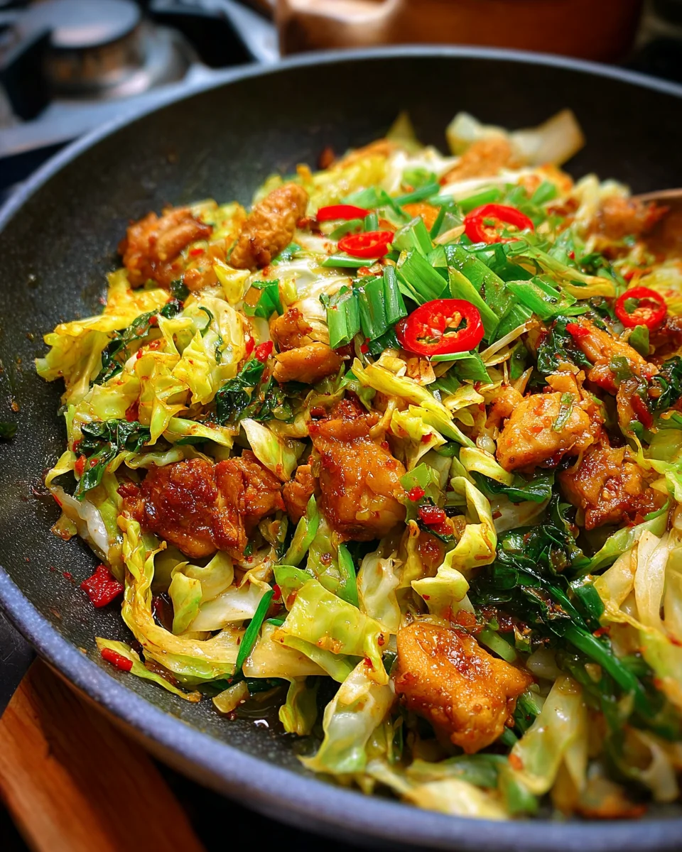 Spicy Chicken & Cabbage Stir-Fry