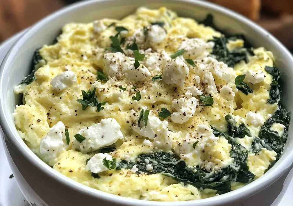 Spinach & Feta Mug Scrambled Eggs
