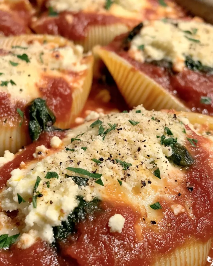 Spinach & Ricotta Stuffed Shells with Marinara