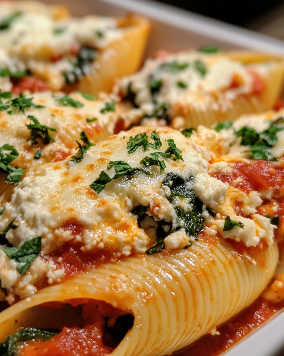 Spinach & Ricotta Stuffed Shells with Marinara