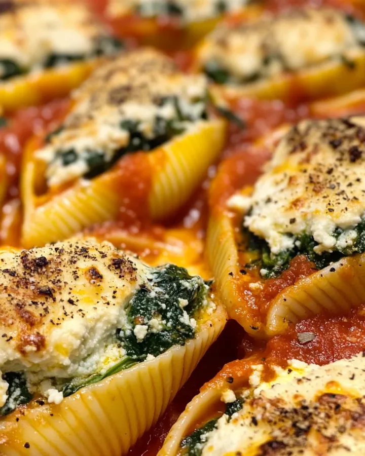 Spinach & Ricotta Stuffed Shells with Marinara