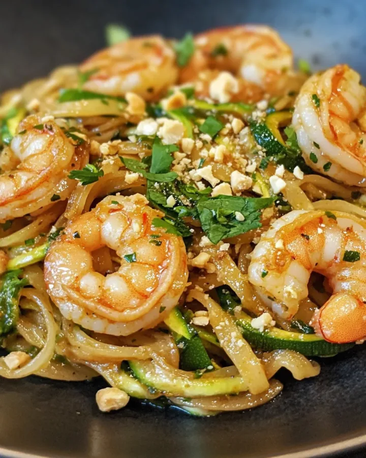 Zucchini Noodle Pad Thai with Shrimp