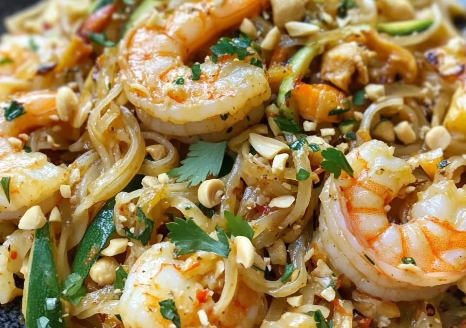 Zucchini Noodle Pad Thai with Shrimp