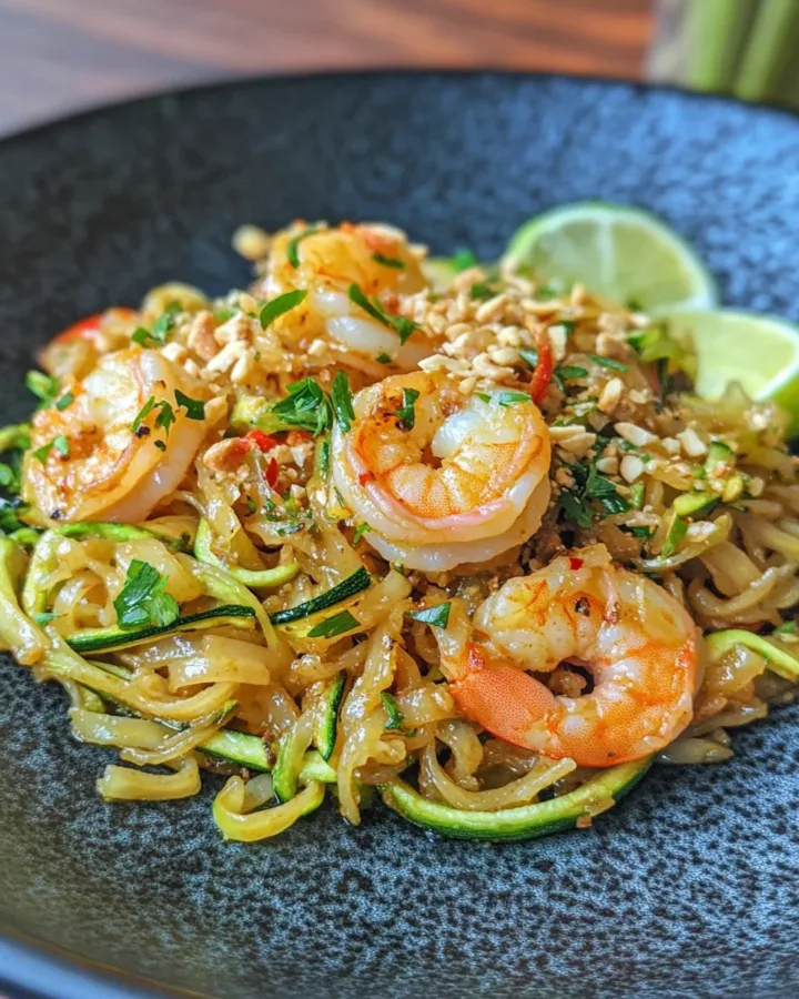 Zucchini Noodle Pad Thai with Shrimp