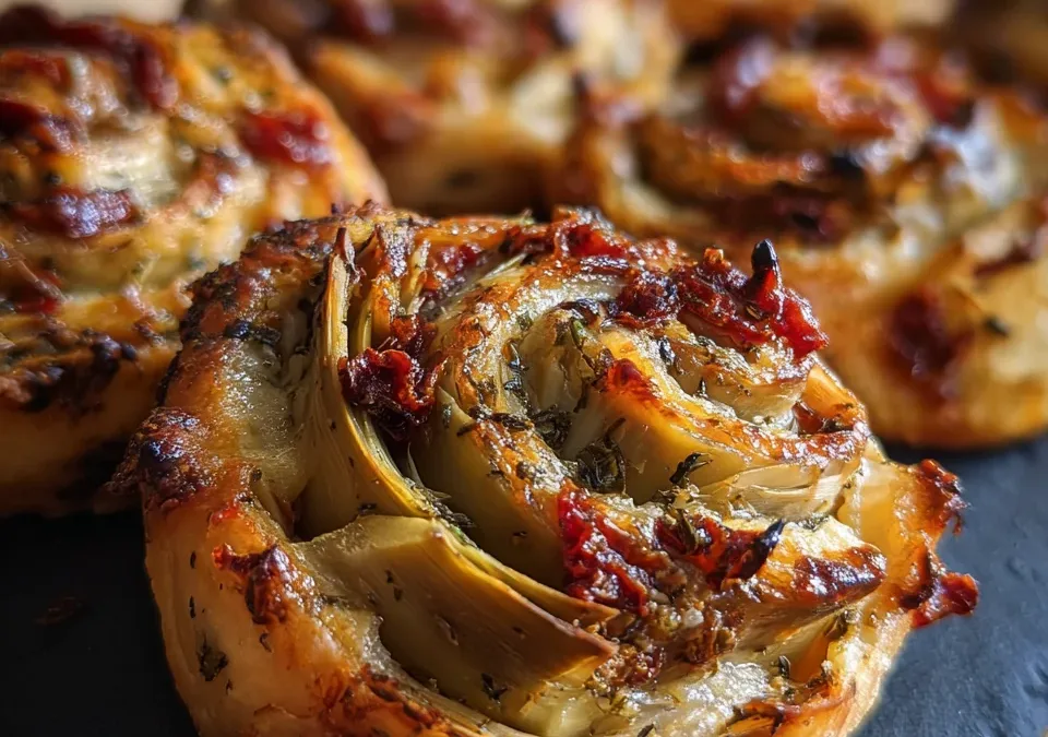 Artichoke and Sundried Tomato Pinwheels