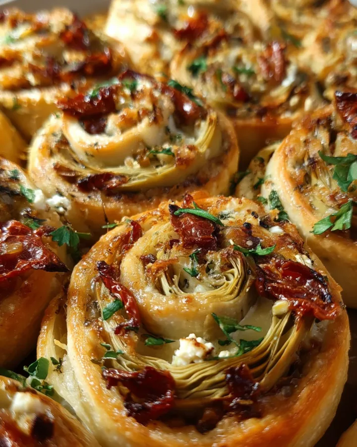 Artichoke and Sundried Tomato Pinwheels